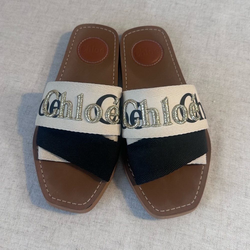 Chloe Black and White Sandals - Picture 2 of 13